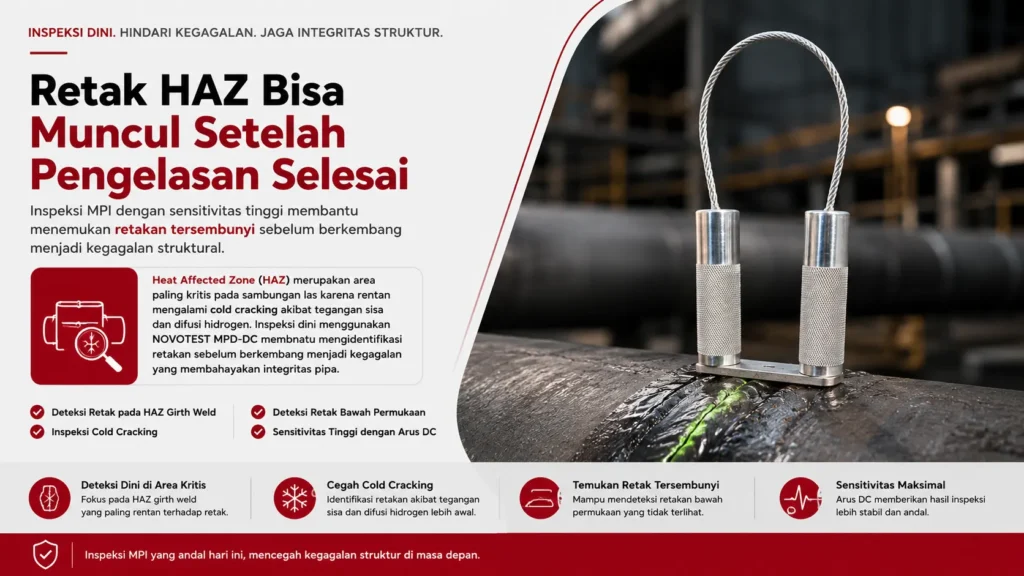 panduan deteksi Retak di HAZ Girth Weld Solusi dengan NOVOTEST MPD-DC