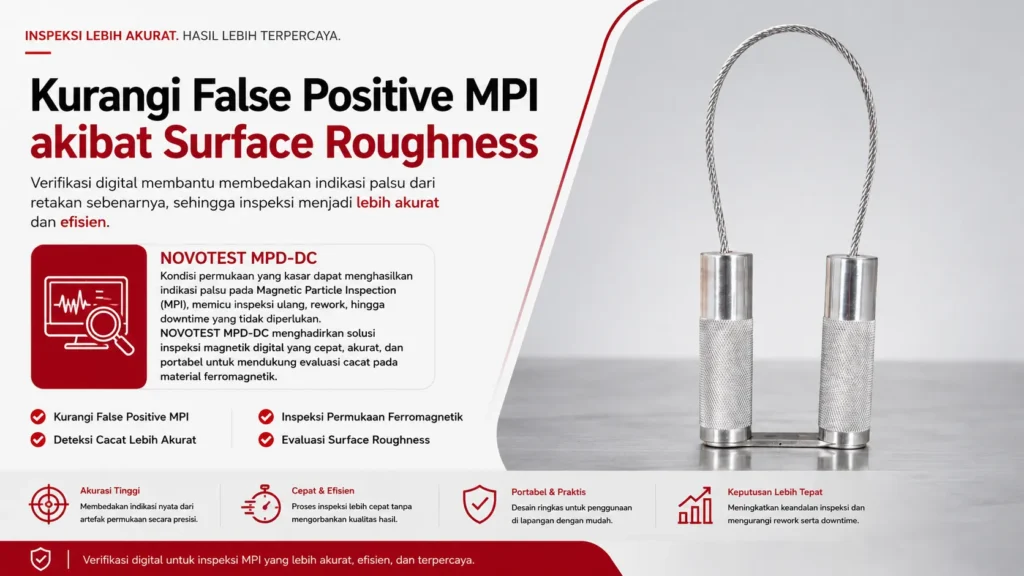 pengukuran deteksi cacat magnetik untuk mencegah false positive mpi akibat roughness