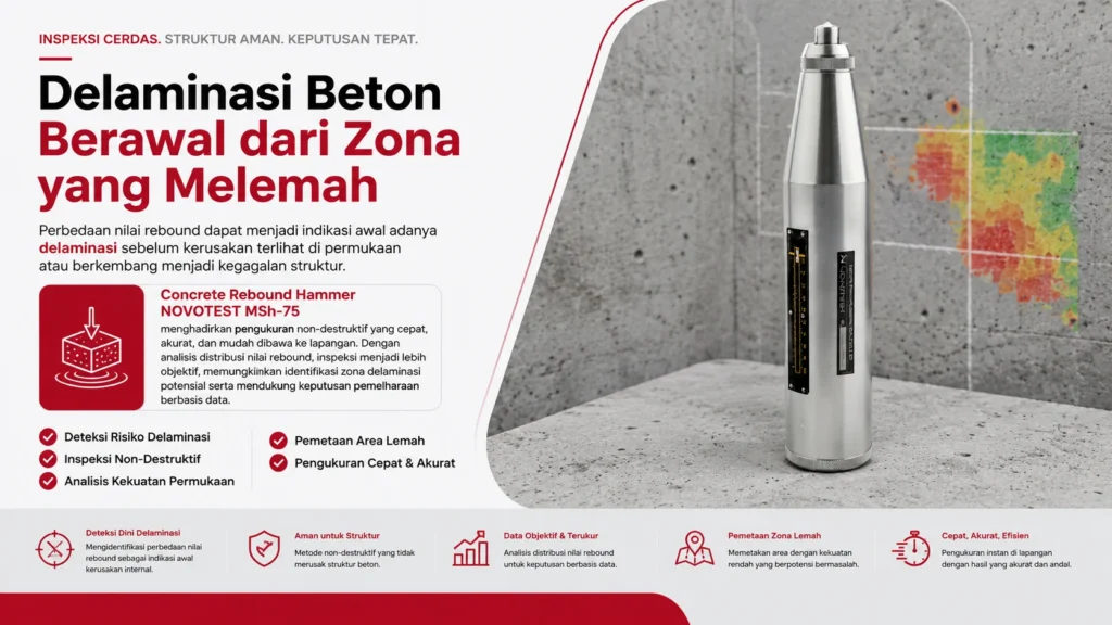 Mengidentifikasi Risiko Delaminasi Beton Panduan dengan NOVOTEST MSh-75