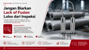 langkah untuk deteksi lack of fusion pada seam weld pipa dengan NOVOTEST MPD-DC