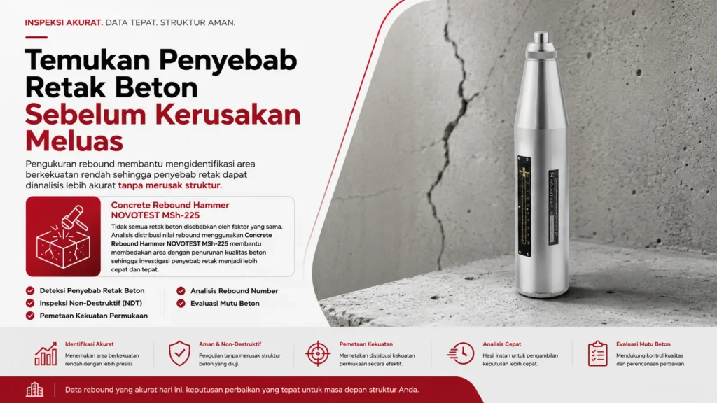 analisis penyebab terjadinya retak beton melalui pengukuran kekuatan beton menggunakan pengukuran nilai rebound