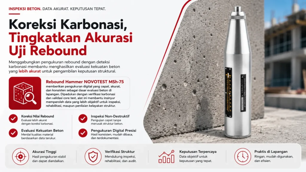 pengukuran nilai rebound pada beton dan koreksi karbonasi beton
