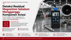 NOVOTEST MF-1 memberikan pengukuran residual magnetism yang cepat dan akurat untuk mendukung inspeksi NDT dan verifikasi proses demagnetisasi.