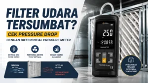 Differential pressure meter PCE-PME 2 untuk mengukur pressure drop filter udara HVAC yang tersumbat