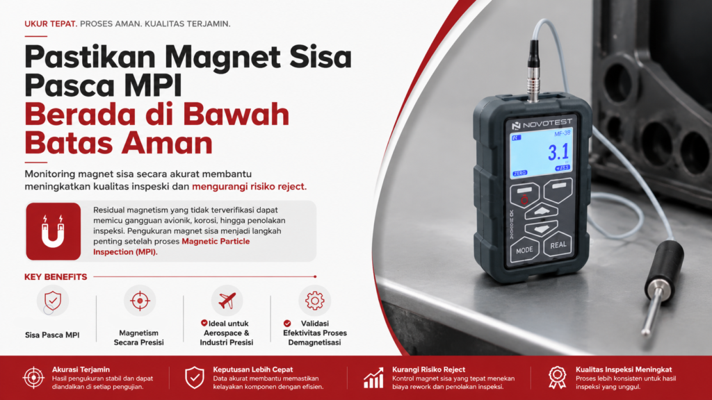 deteksi sisa magnet menggunakan NOVOTEST MF-1M untuk mencegah sisa magnet pasca mpi