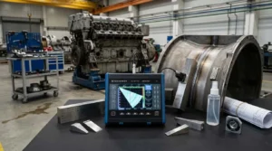 NOVOTEST UD4701PA - Perangkat deteksi cacat array bertahap digunakan pada engine casing untuk mendeteksi lack of fusion.