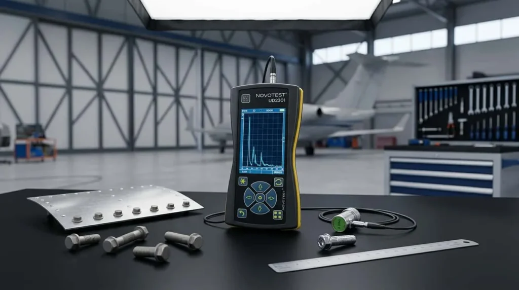 Alat Deteksi Kecacatan Ultrasonik NOVOTEST UD2301 (mini) - detektor portabel untuk memeriksa retak lubang baut pesawat
