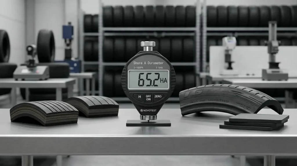 Shore Durometer NOVOTEST TS-C - pengukur kekerasan dengan probe menekan sidewall ban untuk uji vulkanisasi non-destruktif