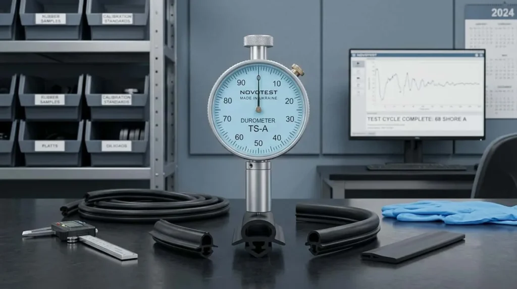 Shore Durometer NOVOTEST TS-A - alat uji kekerasan karet dengan jarum penetrasi dan skala dial