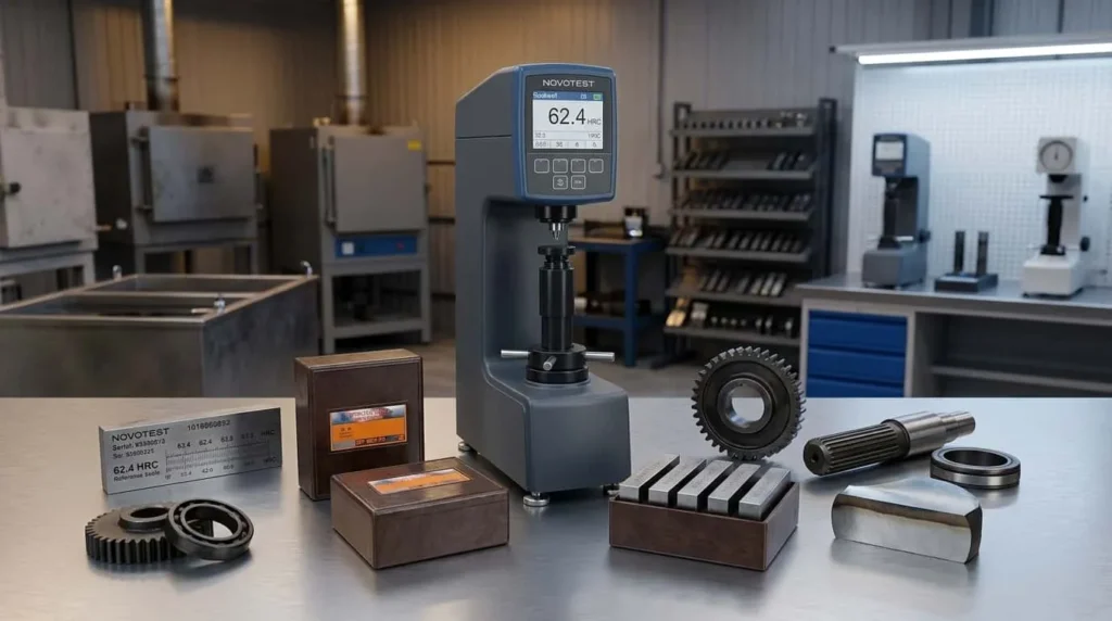 Blok Ukur Kekerasan Rockwell HRA, HRB, HRC NOVOTEST - blok kalibrasi presisi untuk verifikasi akurasi hardness tester