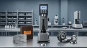 Alat Blok Ukur untuk Verifikasi Kekerasan Rockwell HRA, HRB, HRC NOVOTEST - blok ukur hardness tester dengan permukaan logam presisi