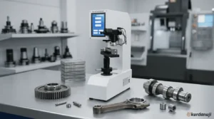 Alat Ukur Kekerasan Digital Brinell, Rockwell, Vickers NOVOTEST TB-BRV-D - tampak depan alat uji kekerasan logam