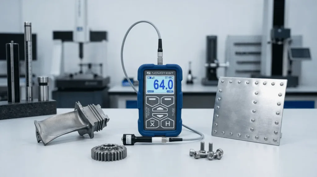 Leeb Hardness Tester NOVOTEST T-D2-R - Alat uji kekerasan portabel dengan layar digital dan probe