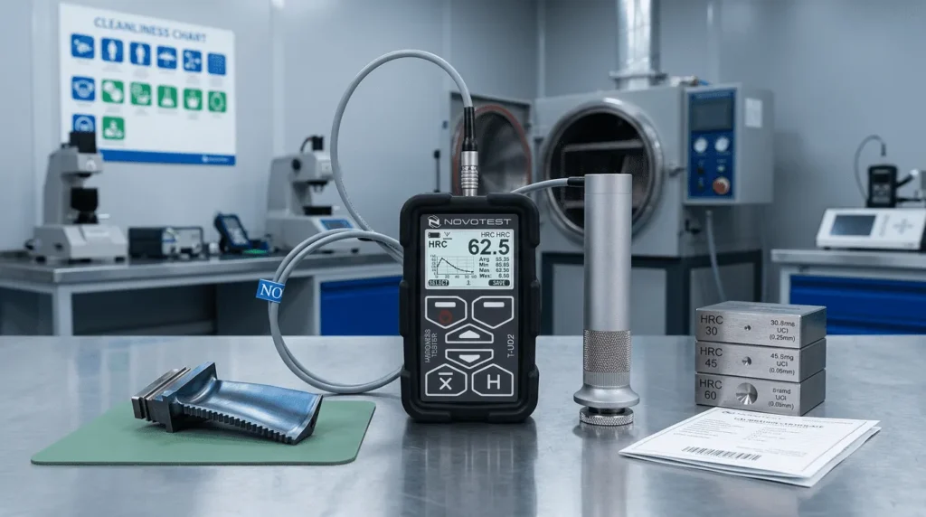 UCI Hardness Tester NOVOTEST T-U2 - alat uji kekerasan portabel untuk kalibrasi komponen pesawat sesuai standar internasional