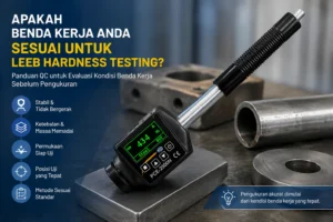 PCE-2500N Leeb hardness tester untuk menguji kekerasan logam dengan memperhatikan kestabilan, ketebalan, massa, permukaan, dan posisi benda kerja.