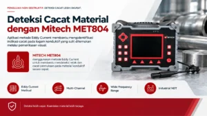 MITECH MET804 menggunakan metode Eddy Current untuk membantu deteksi retak dan cacat permukaan pada material konduktif secara cepat.