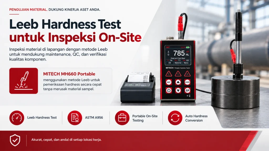 Leeb Hardness Test untuk Inspeksi On-Site prosedur MITECH MH660 MENGUKUR KEKERASAN LOGAM LANGSUNG DILAPANGAN TANPA MERUSAK SAMPEL