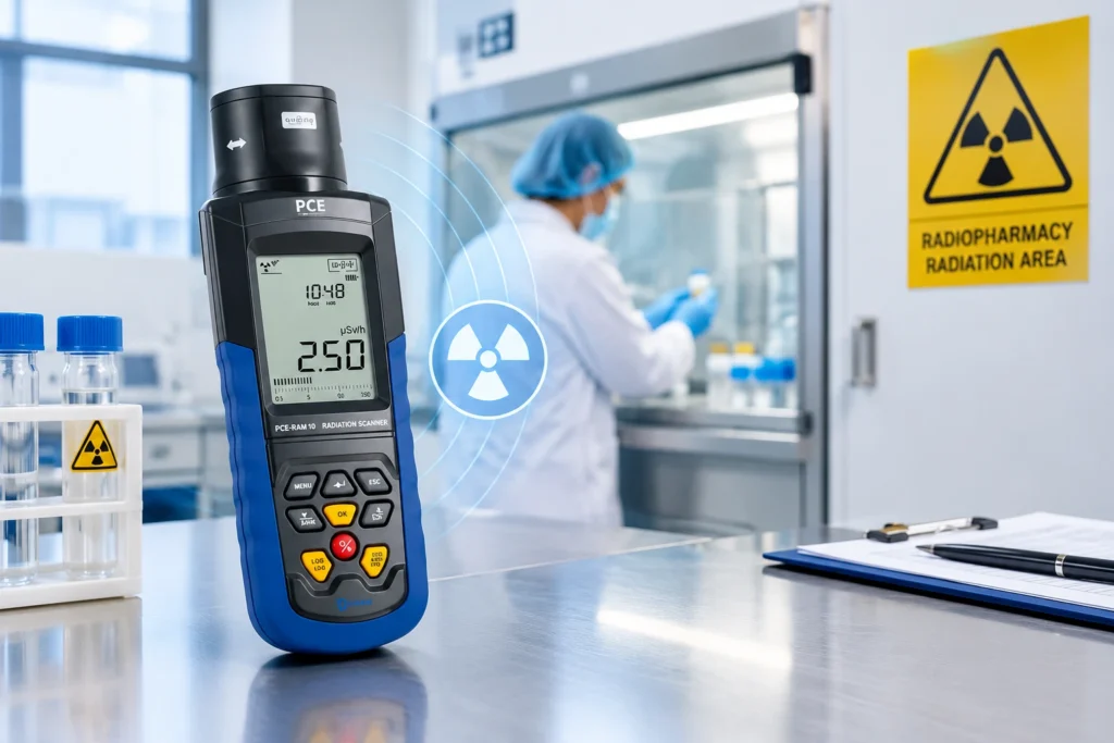 PCE-RAM 10 radiation meter untuk mengukur paparan radiasi di laboratorium