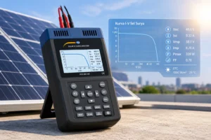 Solar IV curve analyzer untuk pengukuran kurva I-V sel surya di area panel surya