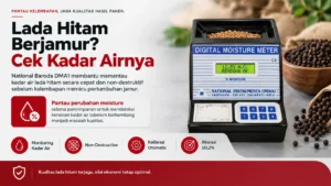 cek kadar air lada dengan National Baroda DMA1 untuk mencegah lada hitam berjamur