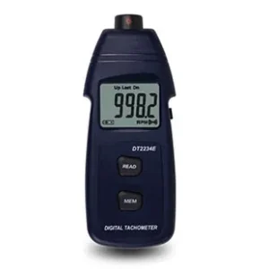 Amtast DT2234E tachometer digital non-kontak untuk mengukur kecepatan rotasi RPM mesin industri