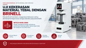 cara uji kekerasan brinell menggunakan Mitech mhb-3000 untuk material logam tebal dengan metode brinell