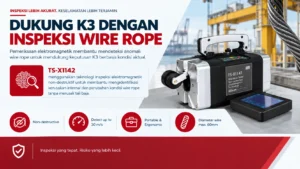 inspeksi wire rope dukung program k3 menggunakan TS-X1142 untuk membantu mengidentifikasi kerusakan internal dan perubahan kondisi wire rope tanpa merusak tali baja