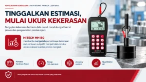 Uji Kekerasan Material di Bengkel dengan Alat Portable MITECH MH180 membantu mengubah pemeriksaan kekerasan dari penilaian subjektif menjadi data terukur untuk evaluasi kualitas produk bengkel.