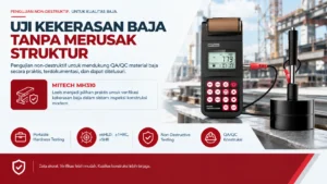 Uji kekerasan non-destruktif pada struktur baja dengan Mitech MH310 mendukung QA/QC material baja secara praktis, terdokumentasi, dan dapat ditelusuri.