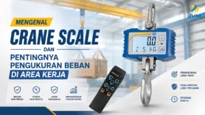 Crane Scale PCE-CS 1000N untuk mengukur beban tergantung di area kerja gudang dan workshop.